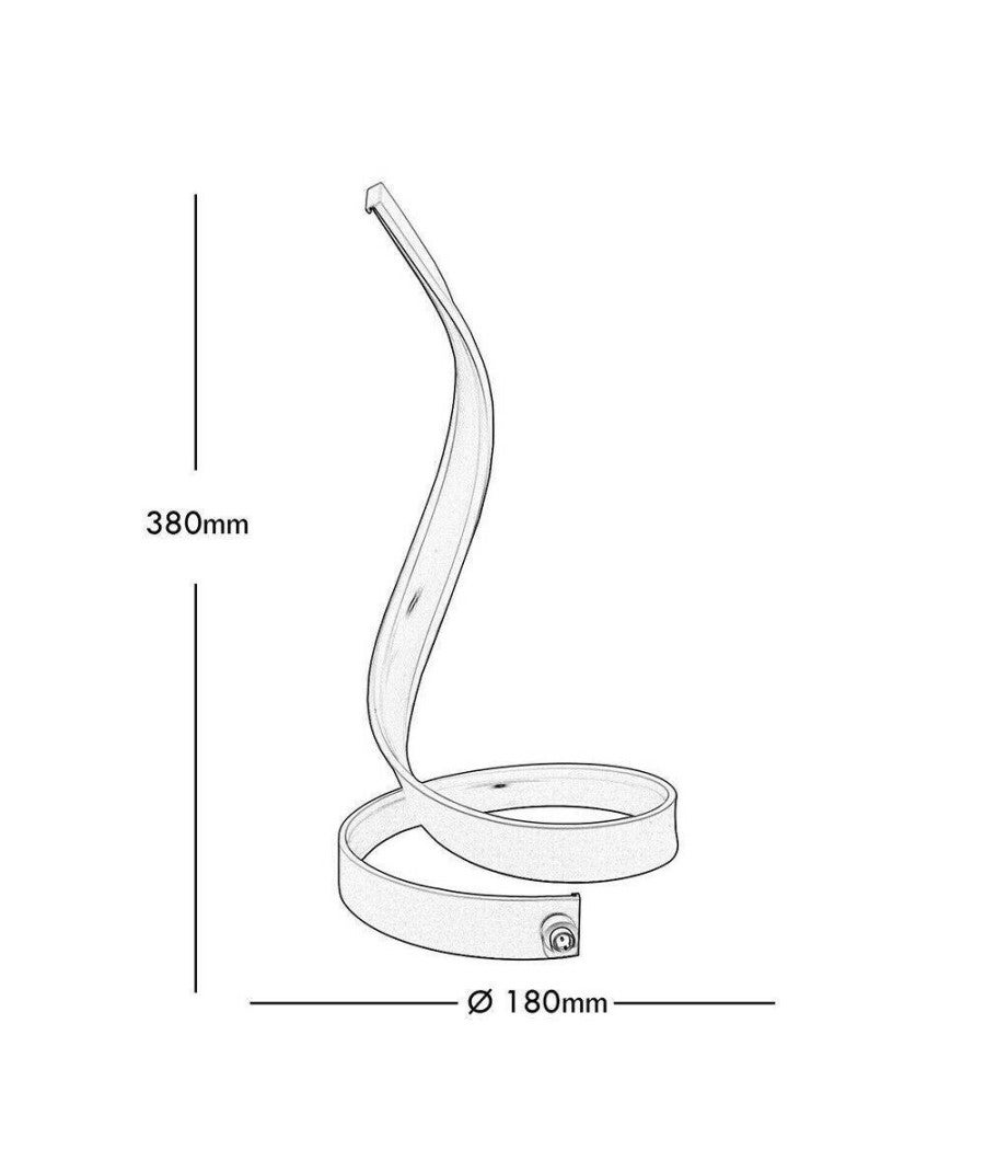 Trade Shop - Lampada Da Tavolo Led Moderna A Spirale Curva 12watt Luce Da Comodino Bianca D05 - Bianco Freddo - - 3