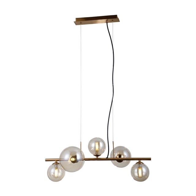 Lampa wisząca kule na sticku Canello mosiężno-złota 5xG9x5W metal wym:120x63x31cm IP20 Italux