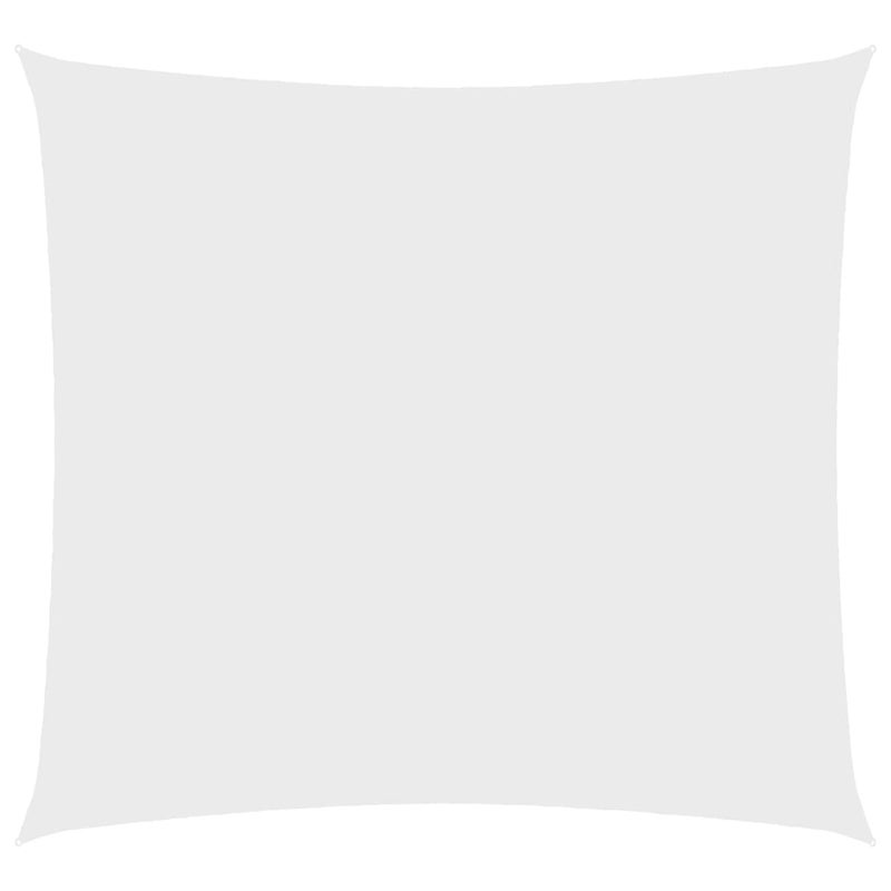 Żagiel przeciwsłoneczny kwadratowy o wymiarach 5 m (16,4 stopy) z białej tkaniny Oxford na taras i do ogrodu, z ochroną UV