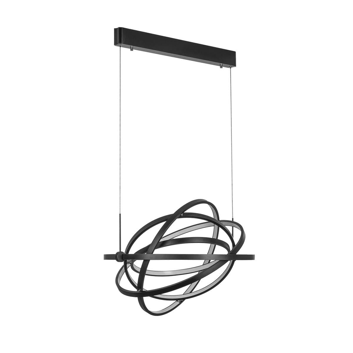 Lampa wisząca Tryton czarna LED 56W 3000K 3850lm nowoczesny wym: 100 x 60 x 60 cm metal Italux