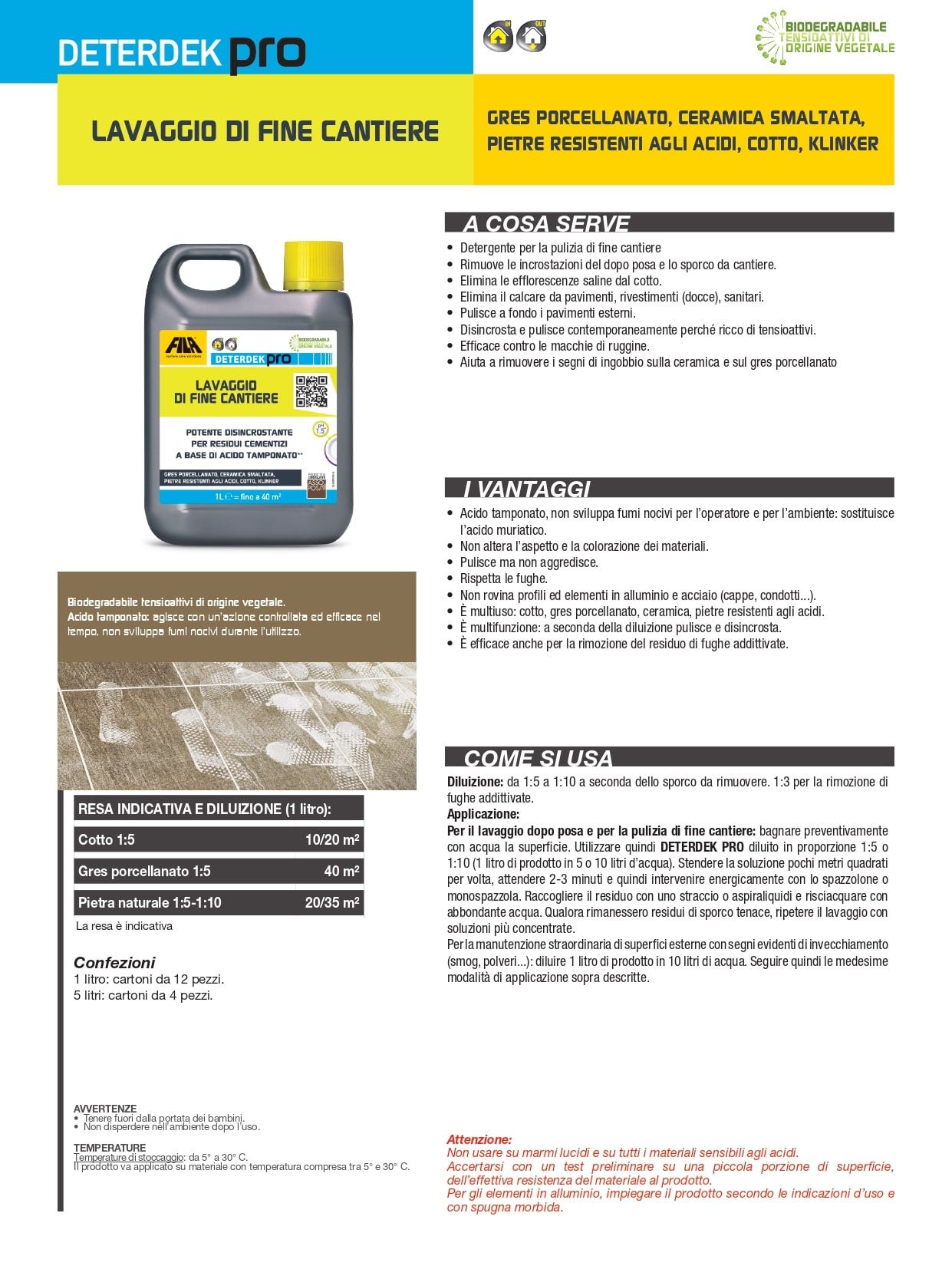 Nettoyage de fin de chantier DETERDEK PRO 1L FILA - 5