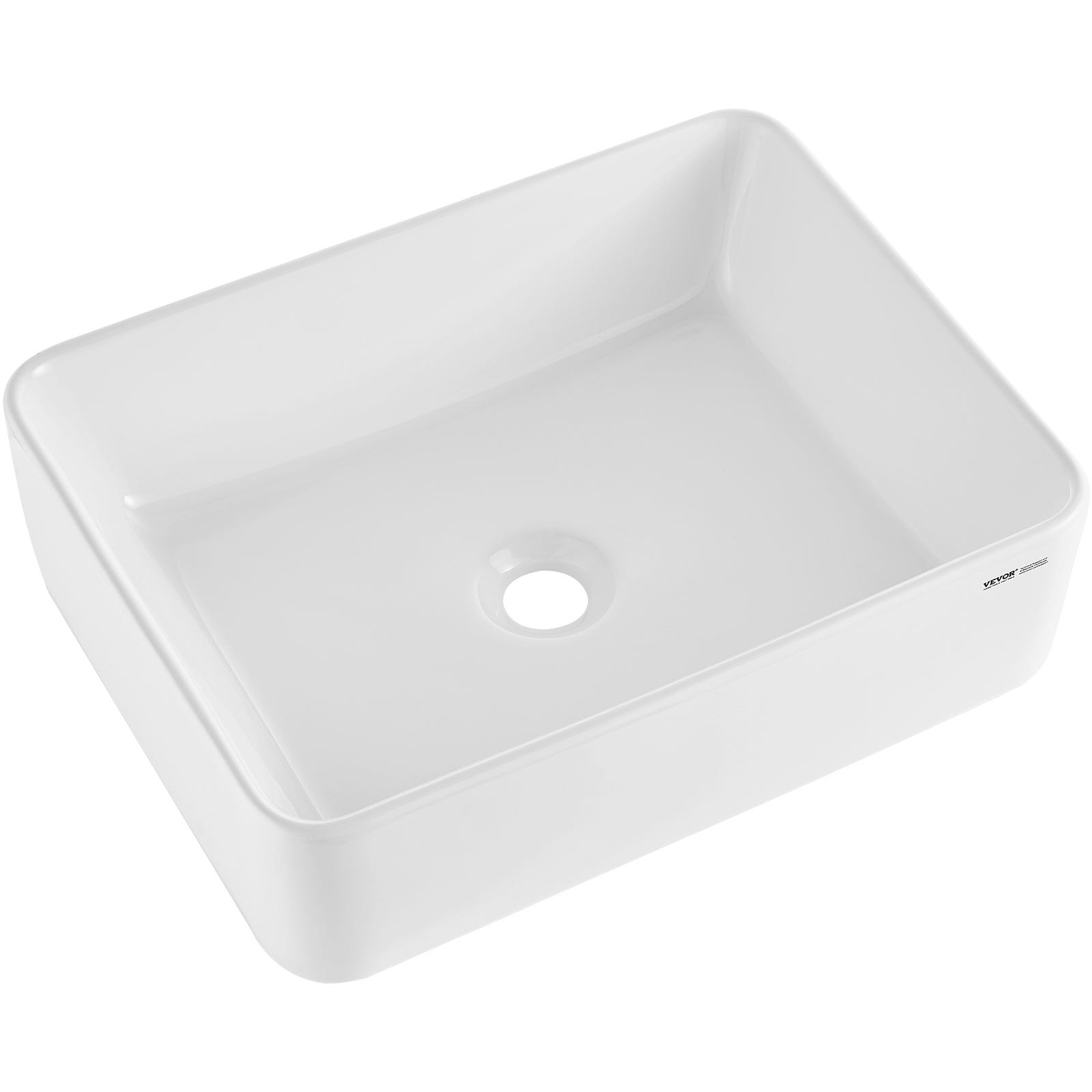 Lavabo rectangulaire,VEVOR 482x373 mm,vasque à poser en céramique ...