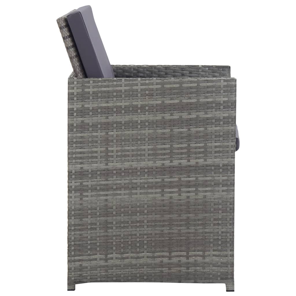 Maison Exclusive - Set da Pranzo da Giardino 9 pz e Cuscini Polyrattan Antracite - 4