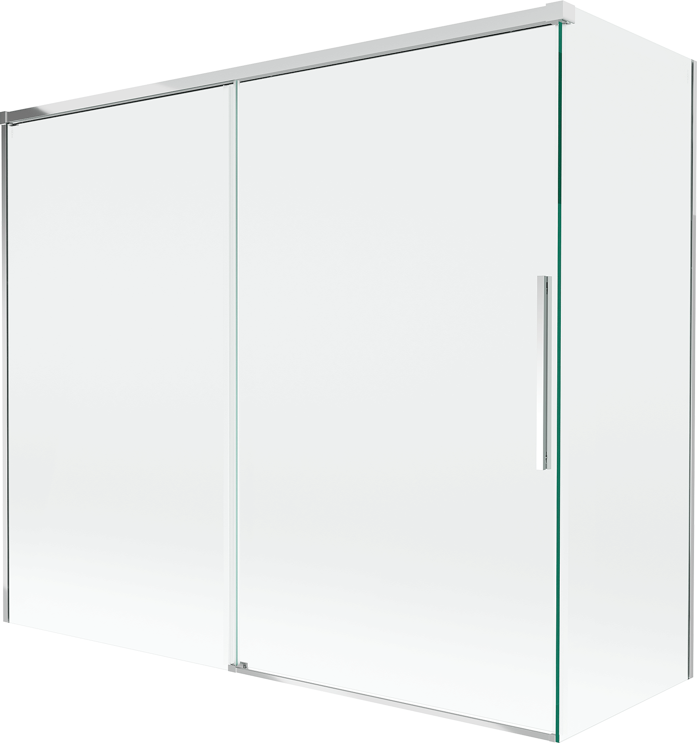 Mexen Rox parawan nawannowy 2-skrzydłowy rozsuwany 180 + 90 x 150 cm, transparent, chrom - 8C9-180-090-01-00