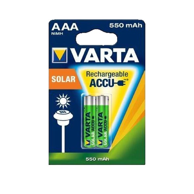 VARTA Lot de 2 piles rechargeables Varta Accu Solar type AAA 1,2V 550mAh (R03)