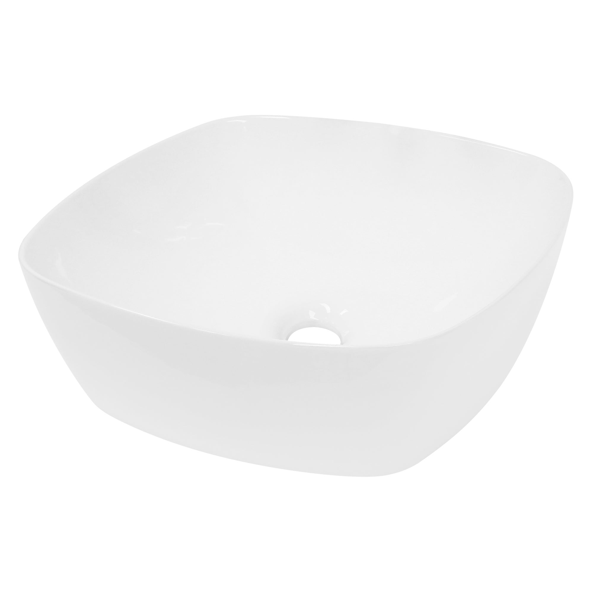 Lavoar de baie LuxeBath, 40,5 x 40,5 x 14 cm, din ceramica, forma patrata, fara preaplin si orificiu pentru baterie, chiuvetă cu montare pe blat, alb