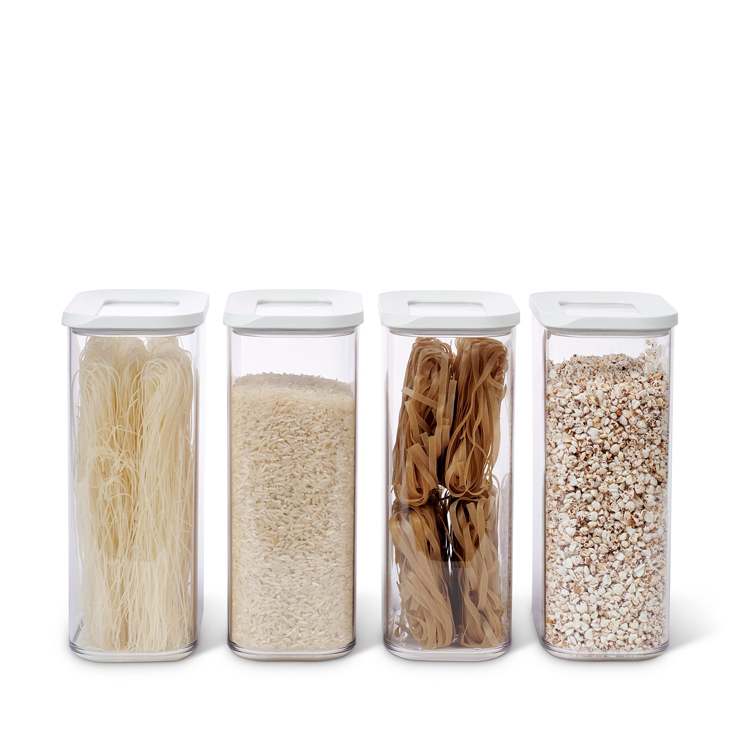 Contenori per la conservazione degli alimenti con coperchi Contenori impilabili per scatole di dolcetti per contenori per l'organizzazione della dispensa della cucina per distributore di riso  15