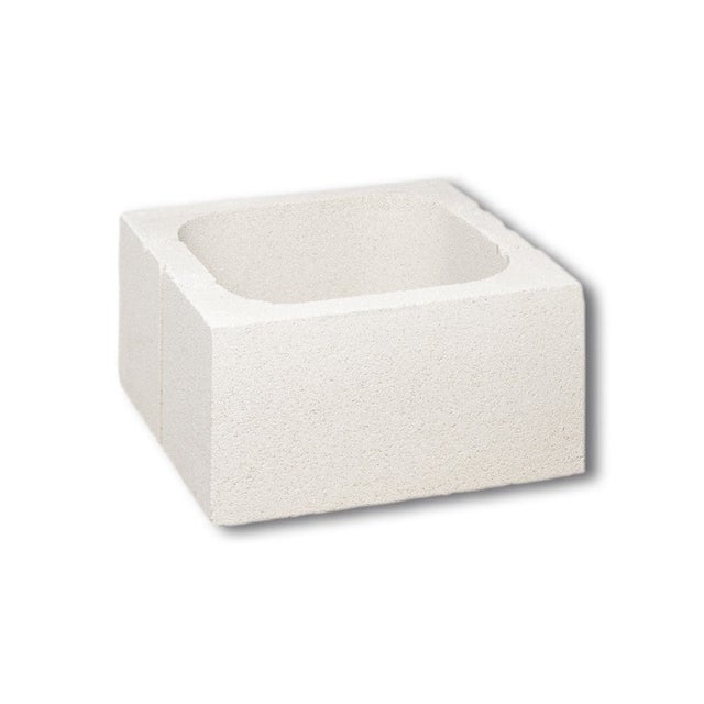 Pièce de pilier de bloc de béton lisse Blanc / 29x29x19 cm / Palette 54 unités