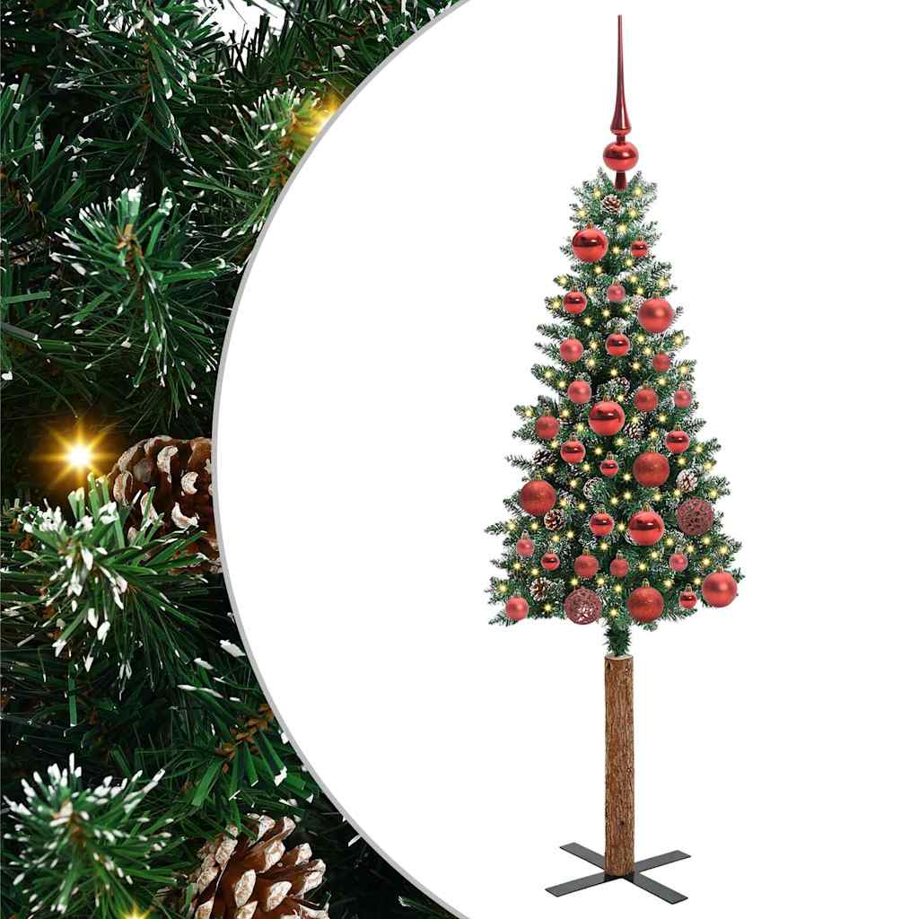 Szczupła Choinka z 150 diodami LED Zielony i Biały 150 cm