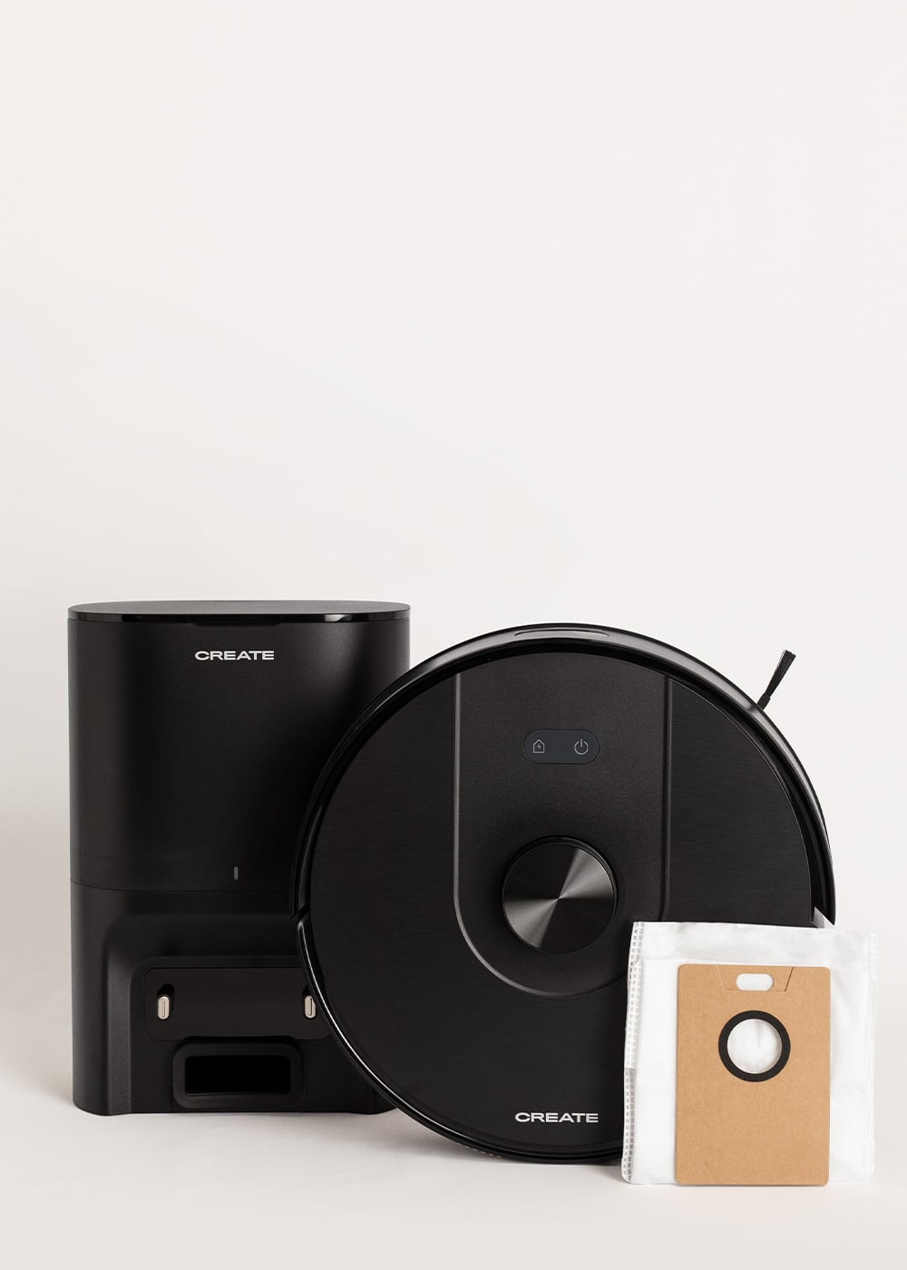 CREATE - NETBOT LS80 - Robot aspirateur intelligent 8000 Pa avec fonction serpillière et base de vidange automatique en option- Noir - 8