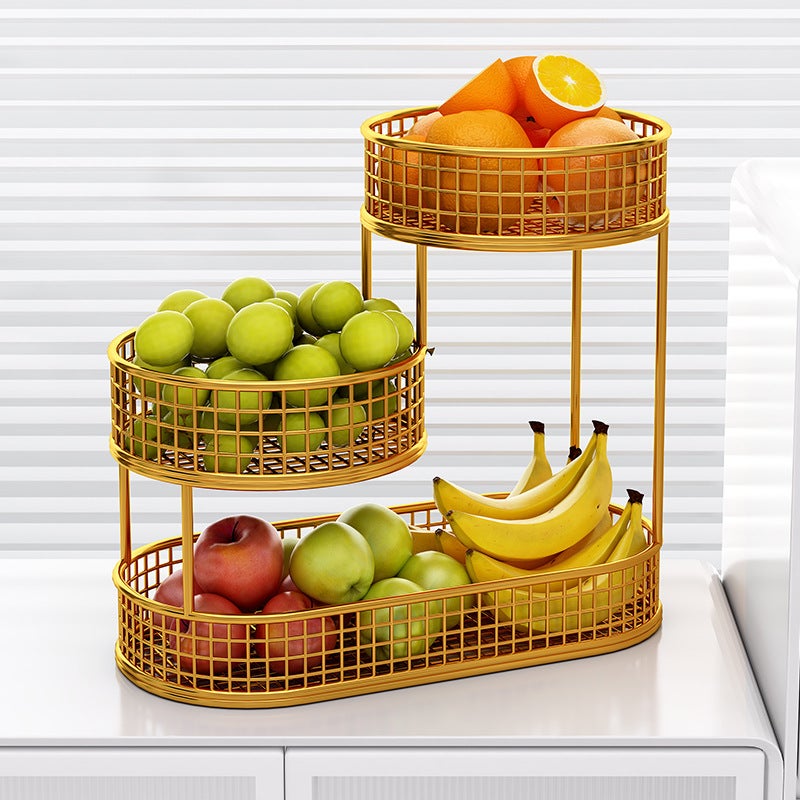 Vassoio Portafrutta Con Piedistallo In PET Trasparente Oro | Ciotola Decorativa Da 26 Cm Per Tavolo E Feste