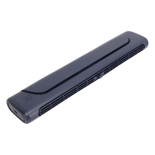 Ventilatore Portatile con Clip, Batteria Ricaricabile USB Tipo C, Design Senza Fili per Interni ed Esterni, Blu Navy, Luce Propria