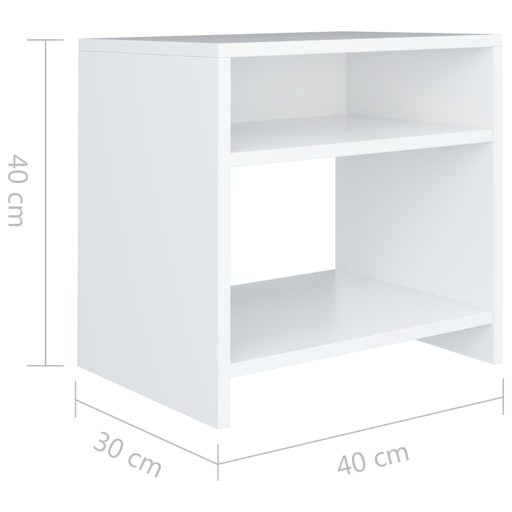 Mesita de noche madera blanco 40x30x40 cm Unico / Blanco - 7