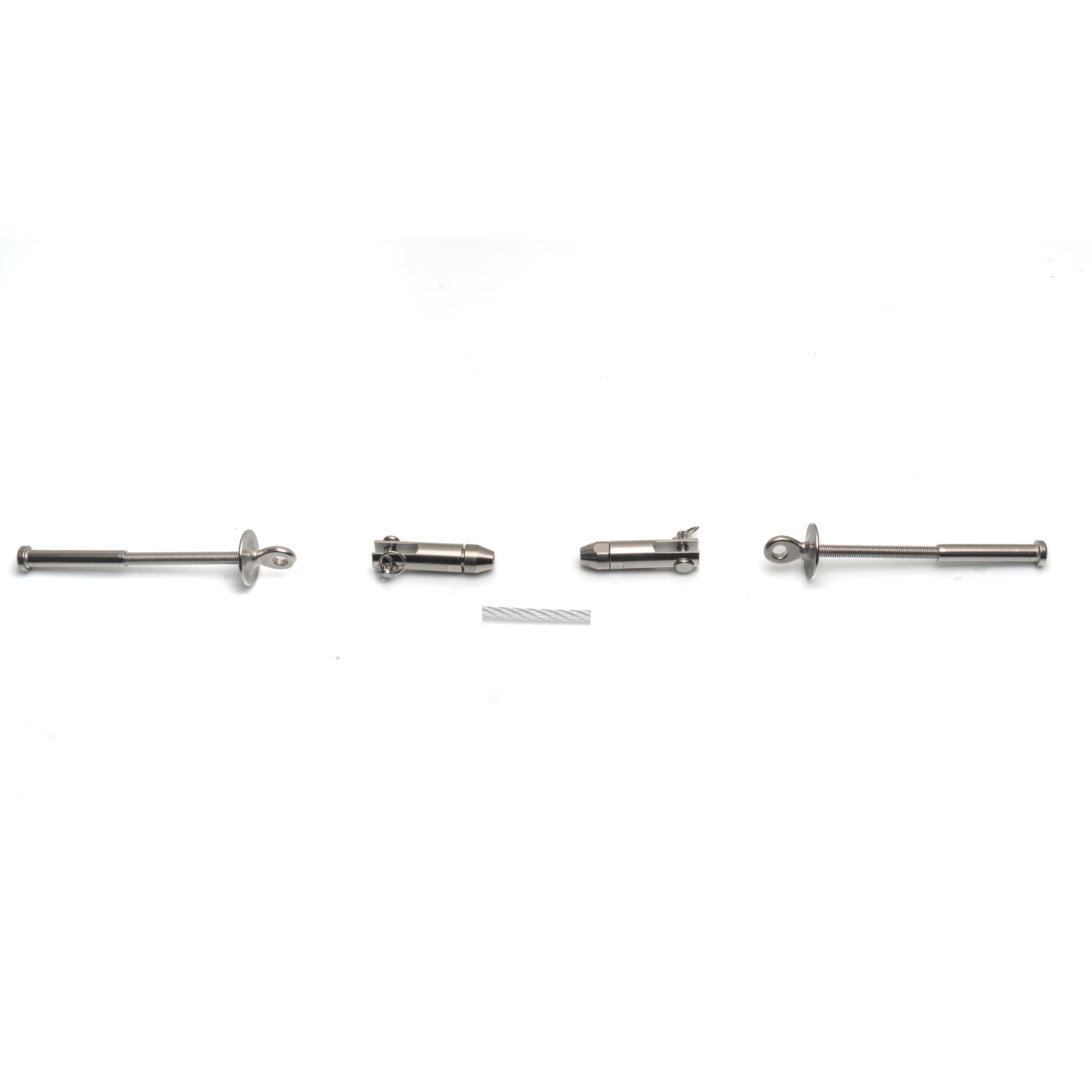 Kit montaje rápido barandillas de cable de 6mm de acero inoxidable 316 pulido. con fijaciones. anclaje: madera o tubo en plano horiz/inclinado