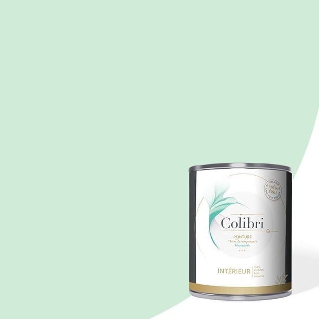 Peinture murs et plafonds Vert Été clair, Mate 3L, peinture biosourcée Colibri