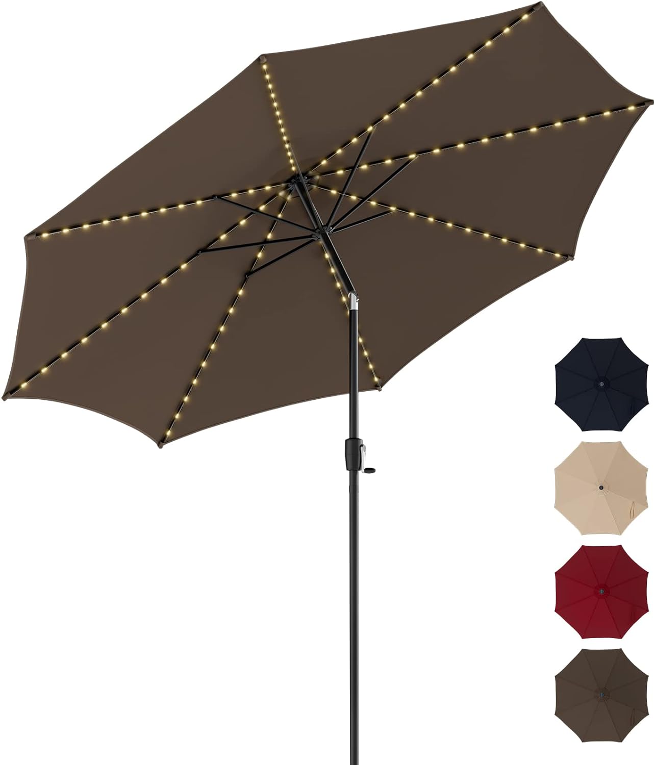 Blissun Parasol De Marché Pour Terrasse D'extérieur De 2,7 M Avec Bouton-poussoir D'inclinaison