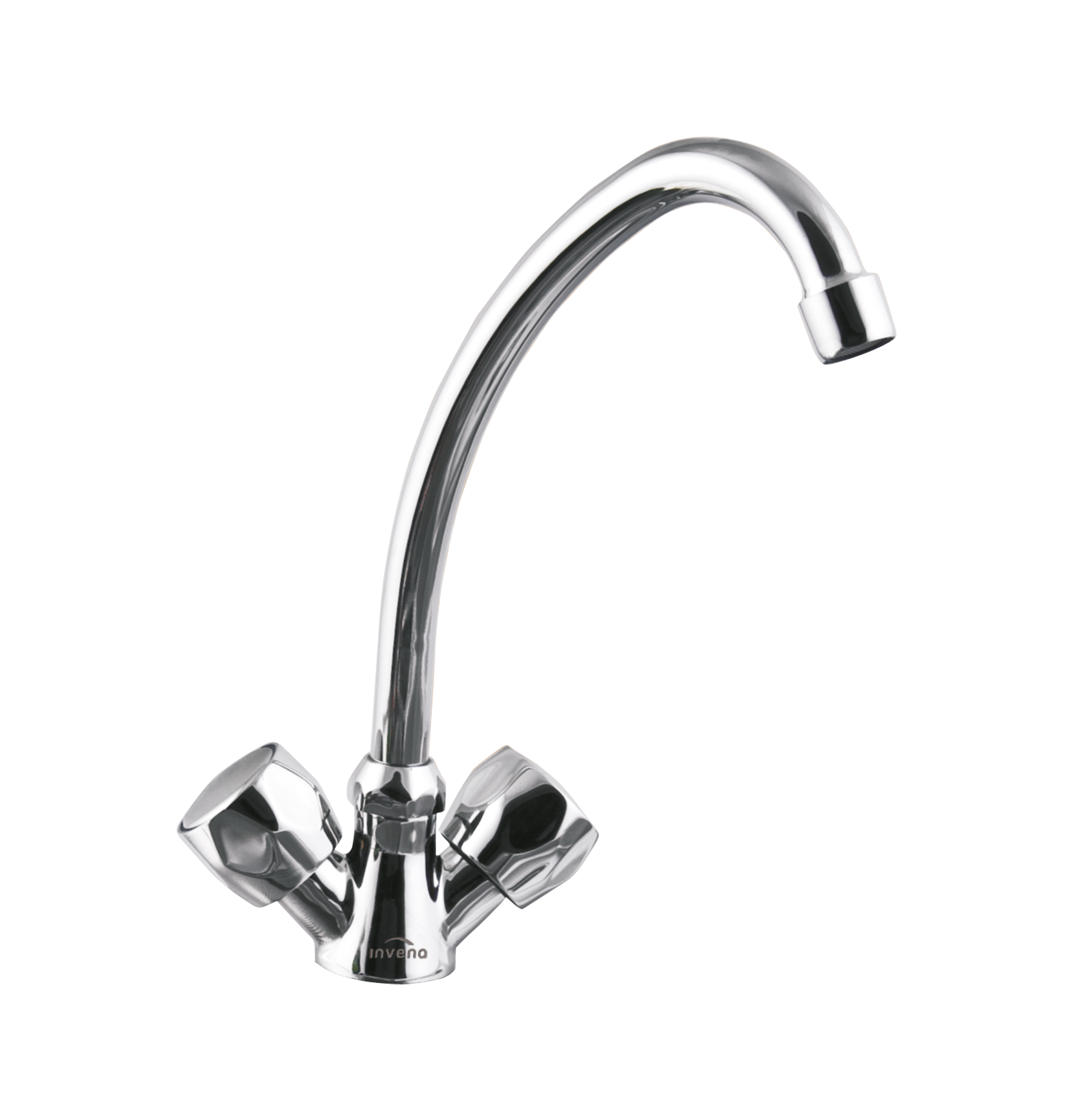 Bateria Umywalkowa Zlewozmywakowa Stojąca Dwuuchwytowa Chrom Invena Modena