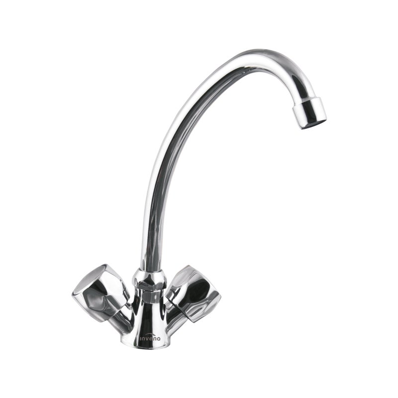 Bateria Umywalkowa Zlewozmywakowa Stojąca Dwuuchwytowa Chrom Invena Modena