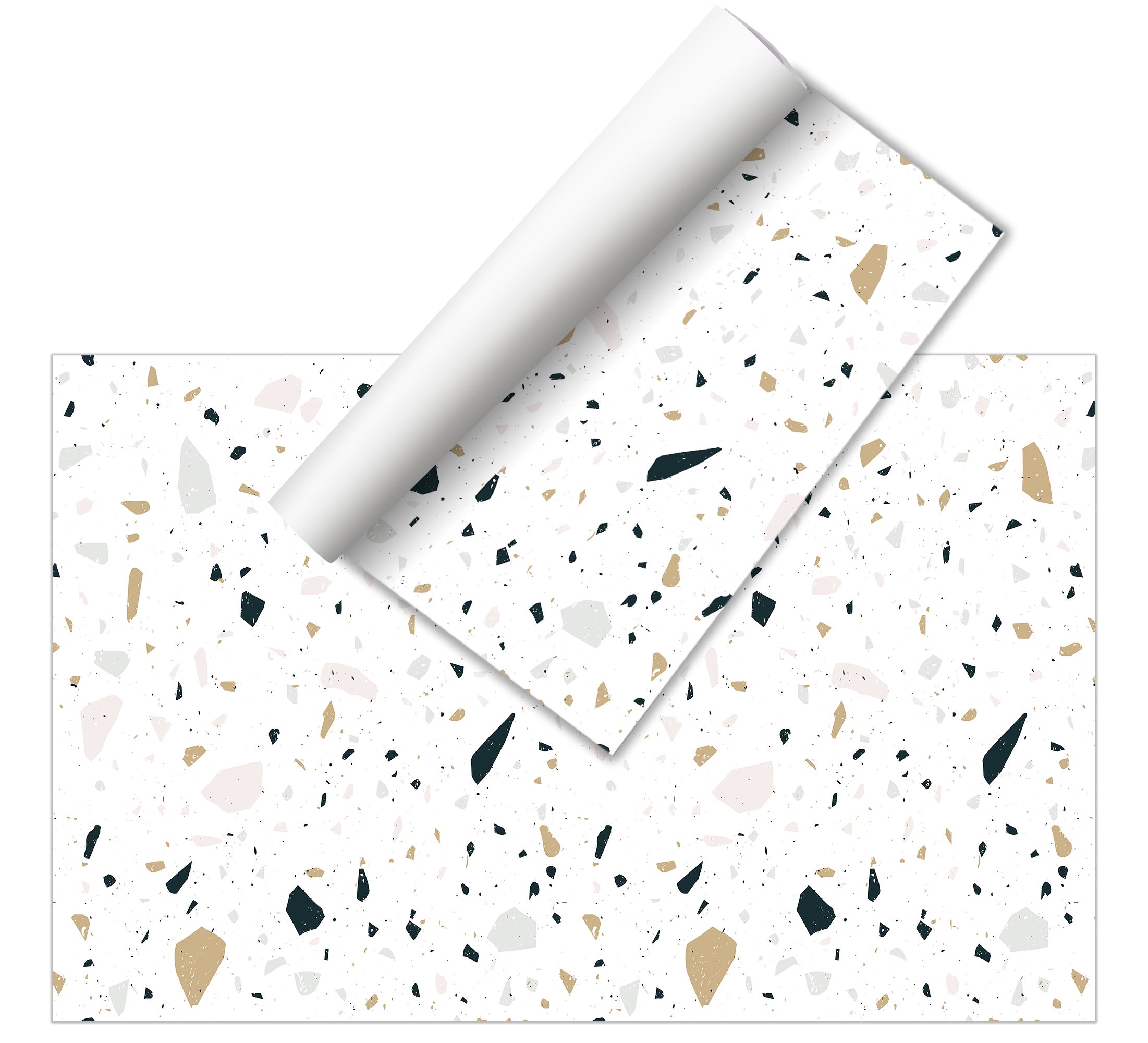 Tapis antidérapant en vinyle Terrazzo Aquiles 50x100 cm - PVC imprimé, lavable, ignifuge, pour le salon et la cuisine - 5