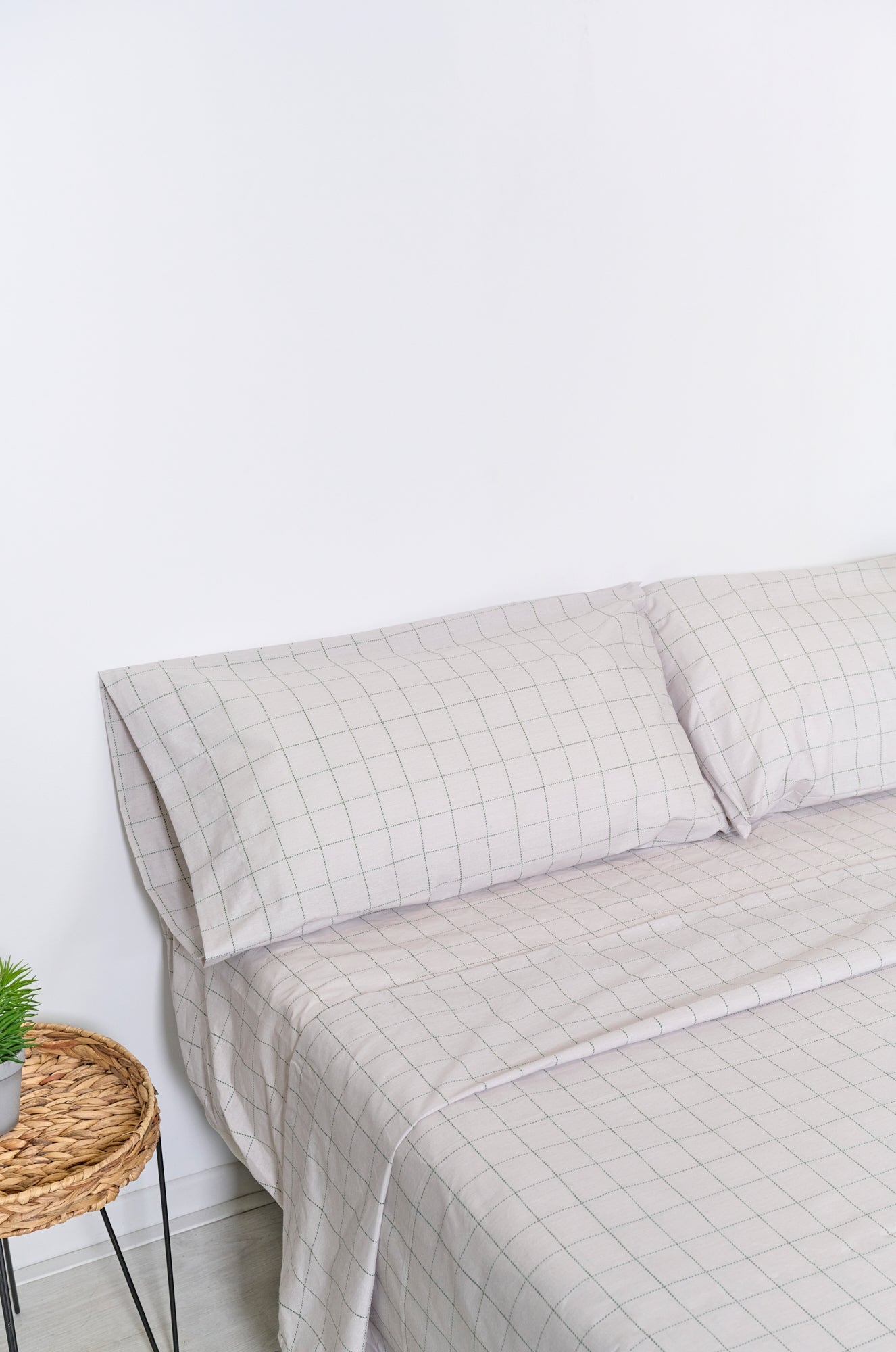 Ensemble de draps Check Verde 3 pc 160x200 (Lit 160) Vert - 4