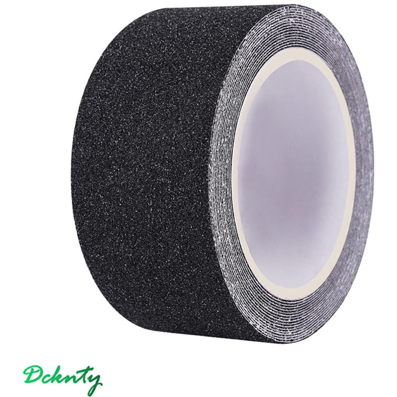 Taśma antypoślizgowa w kolorze czarnym, 5 cm x 10 m, taśma antypoślizgowa o wysokiej przyczepności, mocna, ścierna taśma zabezpieczająca do schodów