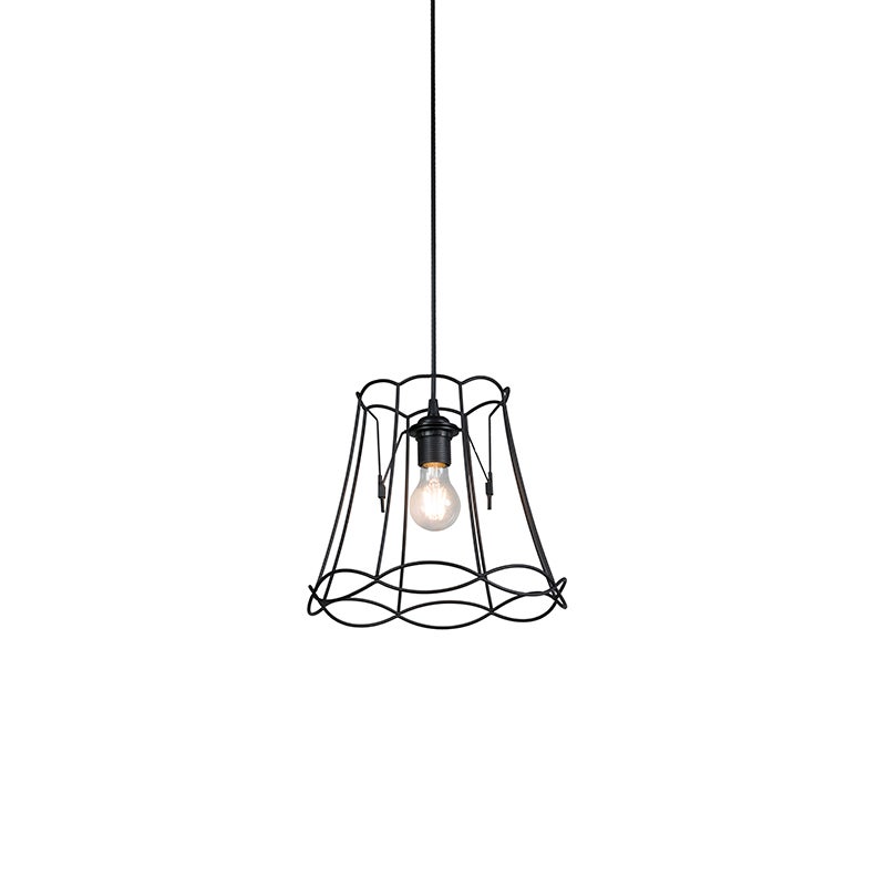 Retro lampa wisząca czarna 30 cm - Granny Frame