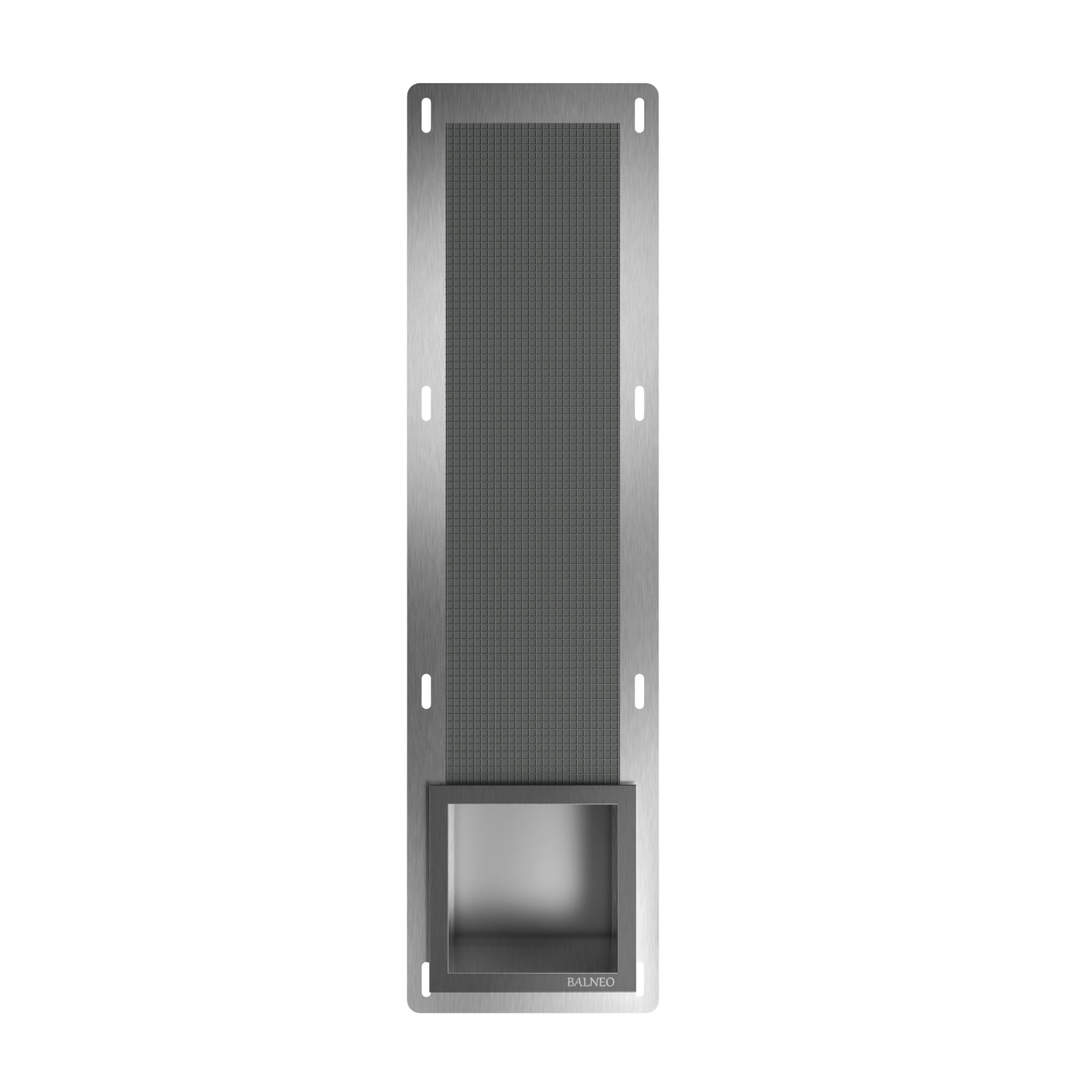 Balneo - revistero para papel higiénico empotrado wall-box paper 3 gun metal gris - compartimento de baño integrado en la pared