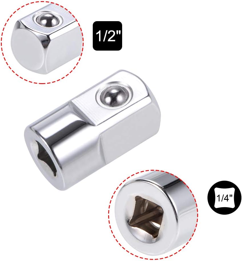 Adaptateur réducteur en acier Cr-V 1/4 pouce femelle vers 1/2 pouce ...