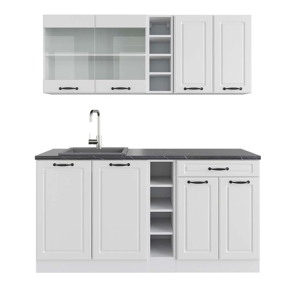 Vicco Pojedyncza kuchnia R-Line, Biały dom wiejski/biały, 160 cm , BP Antracyt