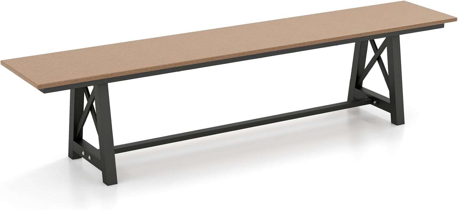 Ławka ogrodowa, odporna na warunki atmosferyczne, 3-osobowa ławka do siedzenia, obciążenie do 500 kg, na każdą pogodę, ławka tarasowa bez oparcia