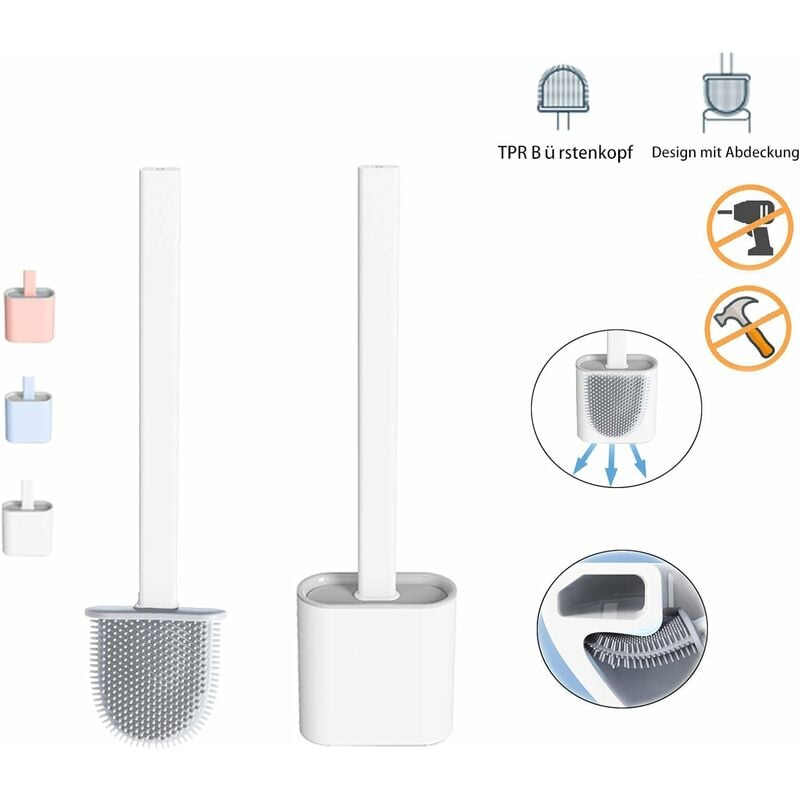 Acquista Scopino per WC con set di supporti Scopino per WC in silicone Accessori per bagno WC a parete(1 pezzo/2 pezzi) in Italia a partire da 4.48