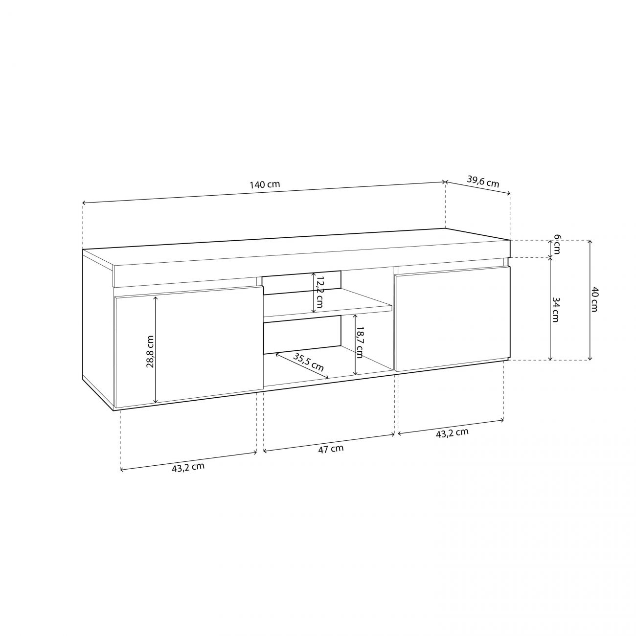 Meuble TV Ebos 140 - 9