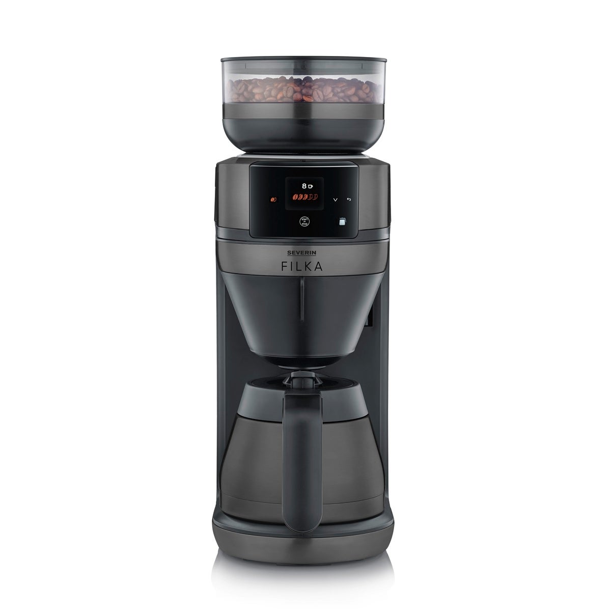 Severin - cafetera de filtro automática filka, jarra termo, negro ka 4855