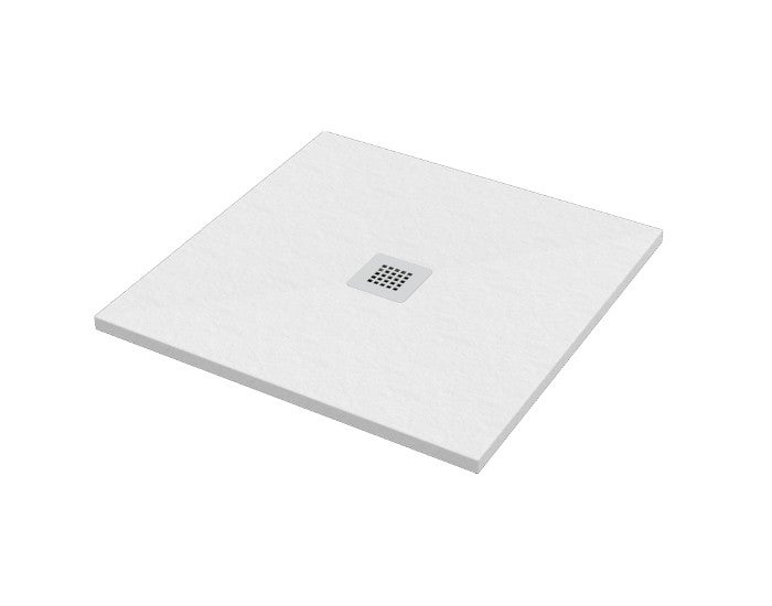 Receveur De Douche Carré 90x90 Cm Blanc Effet Pierre - Résine Idralite - Neuf