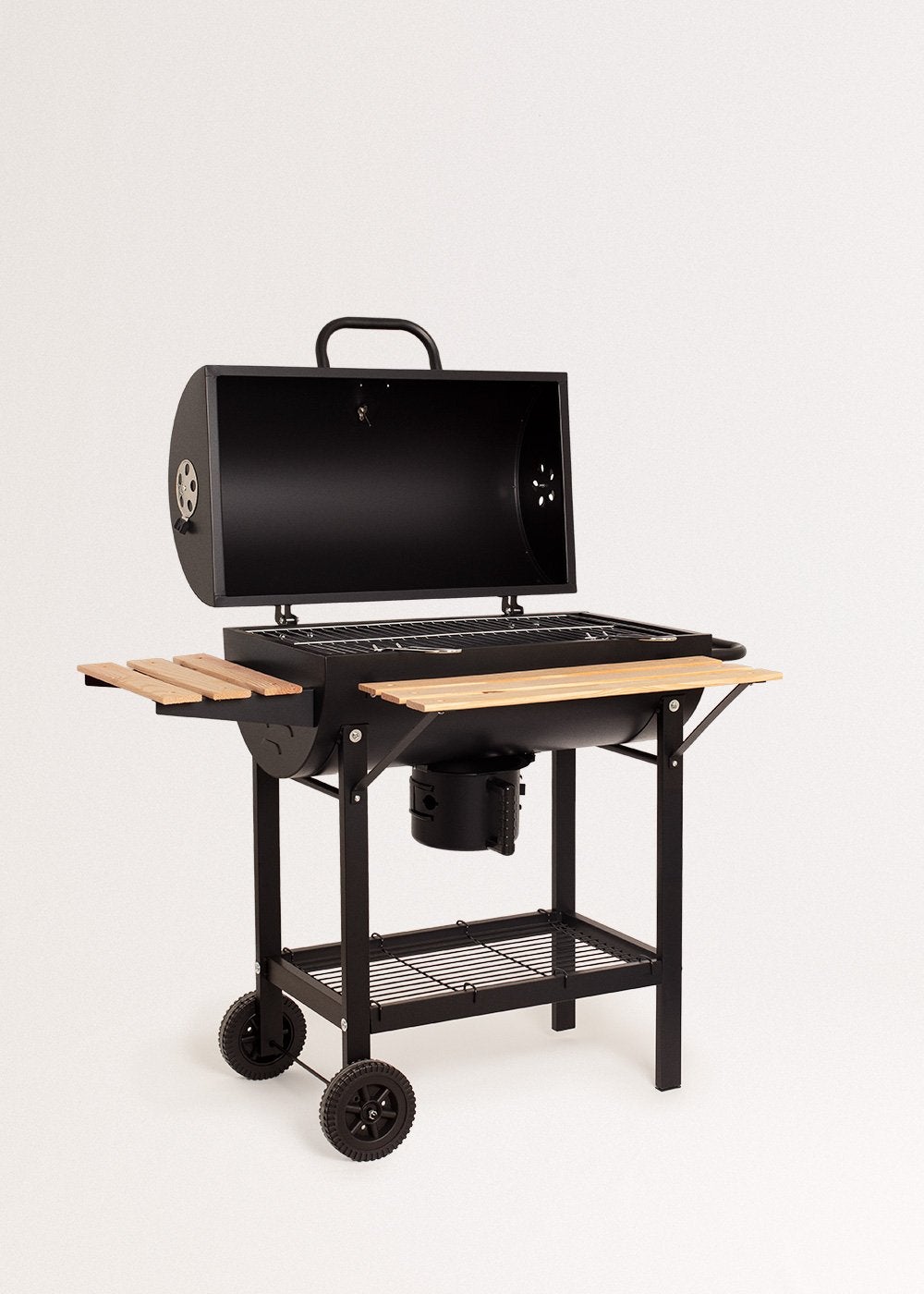 CREATE - BBQ SMOKEY EASY - Barbecue fumoir au charbon, sur roulettes - Noir - 8