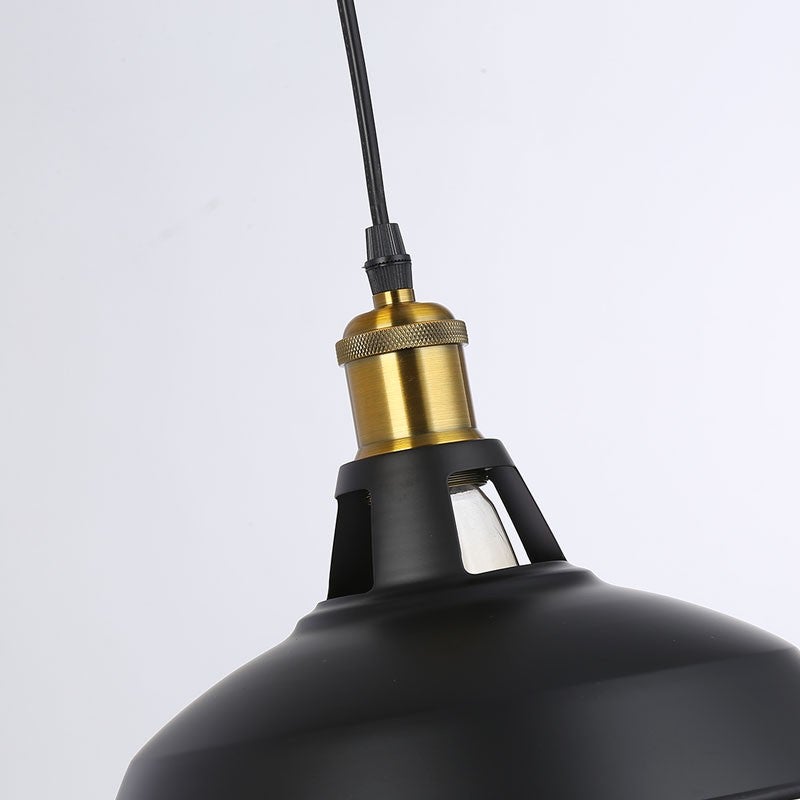 Lampadario Sospeso Retro Industriale Vintage in Metallo Nero E27, Ideale per Sala da Pranzo, Ristorante e Soggiorno - 4