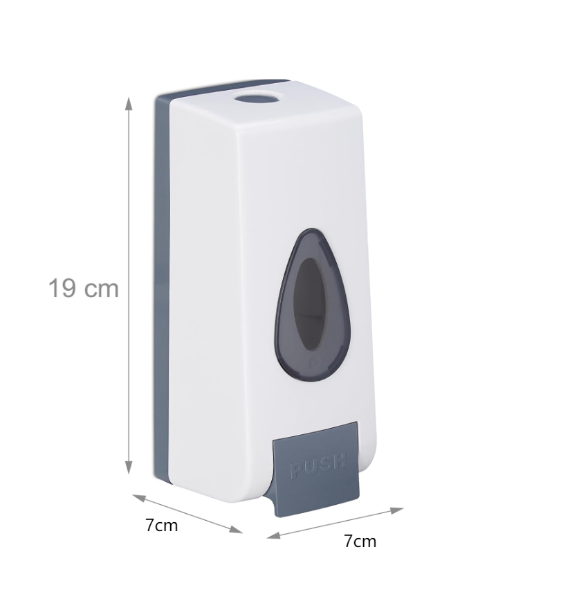 Distributeur de Savon Mural, Lot de 2, Porte-Savon Liquide avec Pompe, 19x7x7 cm, Blanc - 2