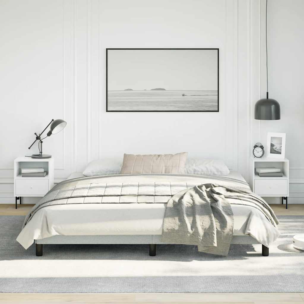 Cadre de lit sans matelas, gris clair, California, velours - 4