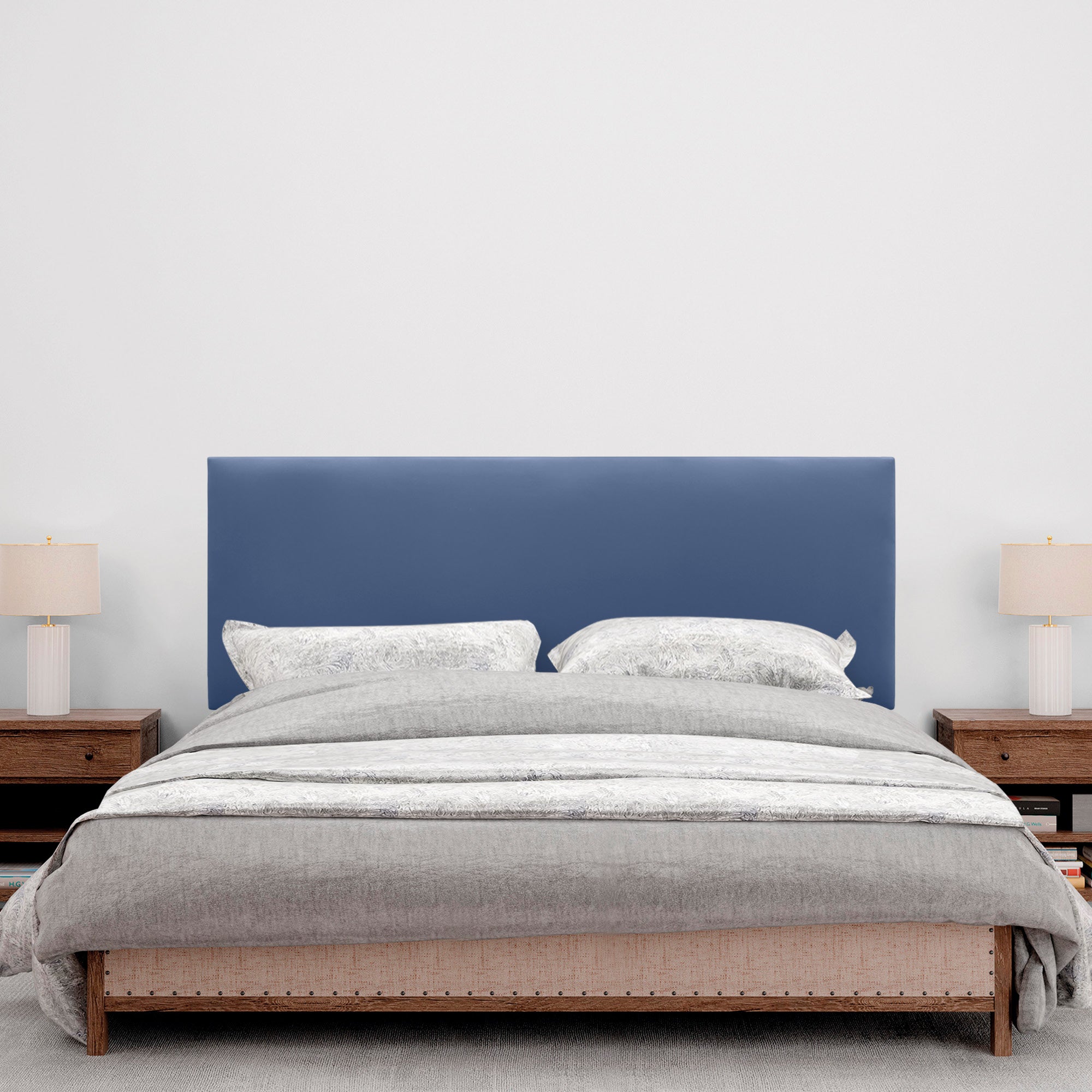 DHOME Cabecero de Polipiel Liso cabeceros Cabezal tapizado Cama (Polipiel Azul, 135cm (Camas 120/135/140)) - 4