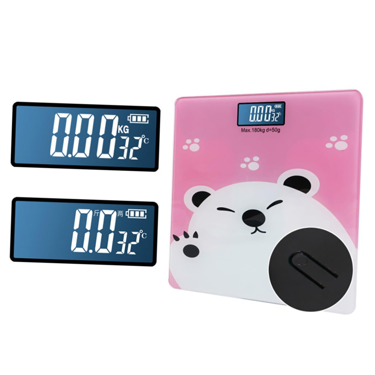 Stylowa cyfrowa waga dla niemowląt, elektroniczna waga dla niemowląt, dzieci, dorosłych i zwierząt domowych, maksymalna nośność 180 kg. - 3