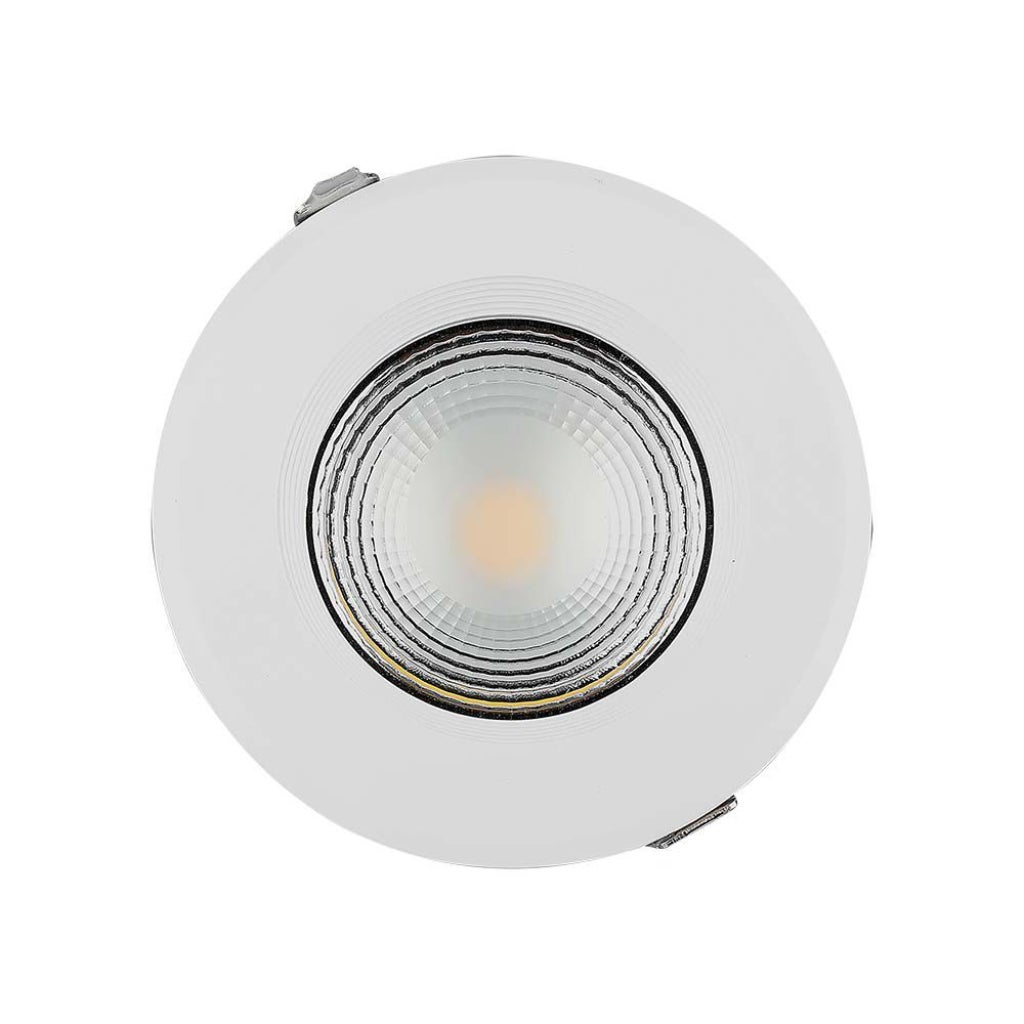 Oprawa stropowa sufitowa wpuszczana Cob biało-srebrna LED 40W 4000K 4200 wym: 22,1 x 22,1 cm okrągła V-TAC