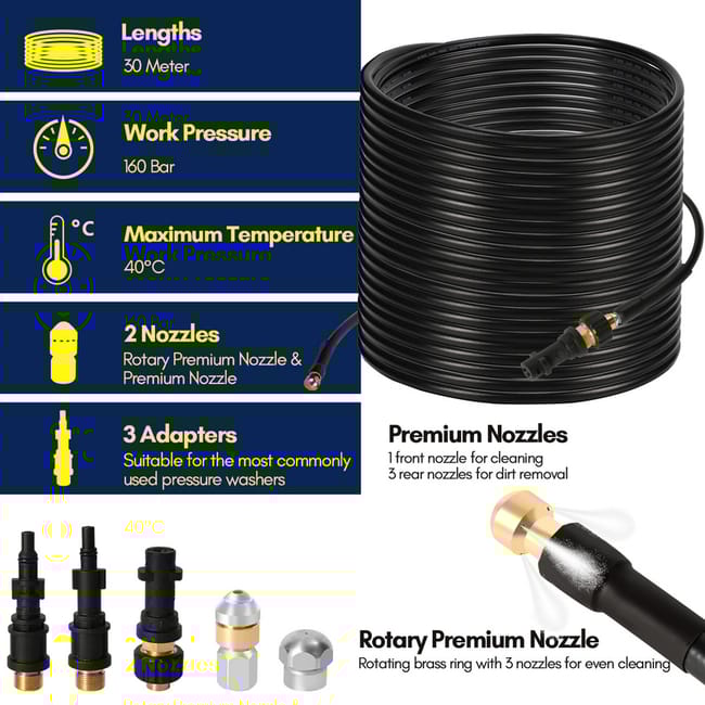 Tubo Prolunga Per Idropulitrice 15M - 3600PSI, Compatibile Con Karcher M22 - Per Lavaggio Auto E Giardino - Foto 5