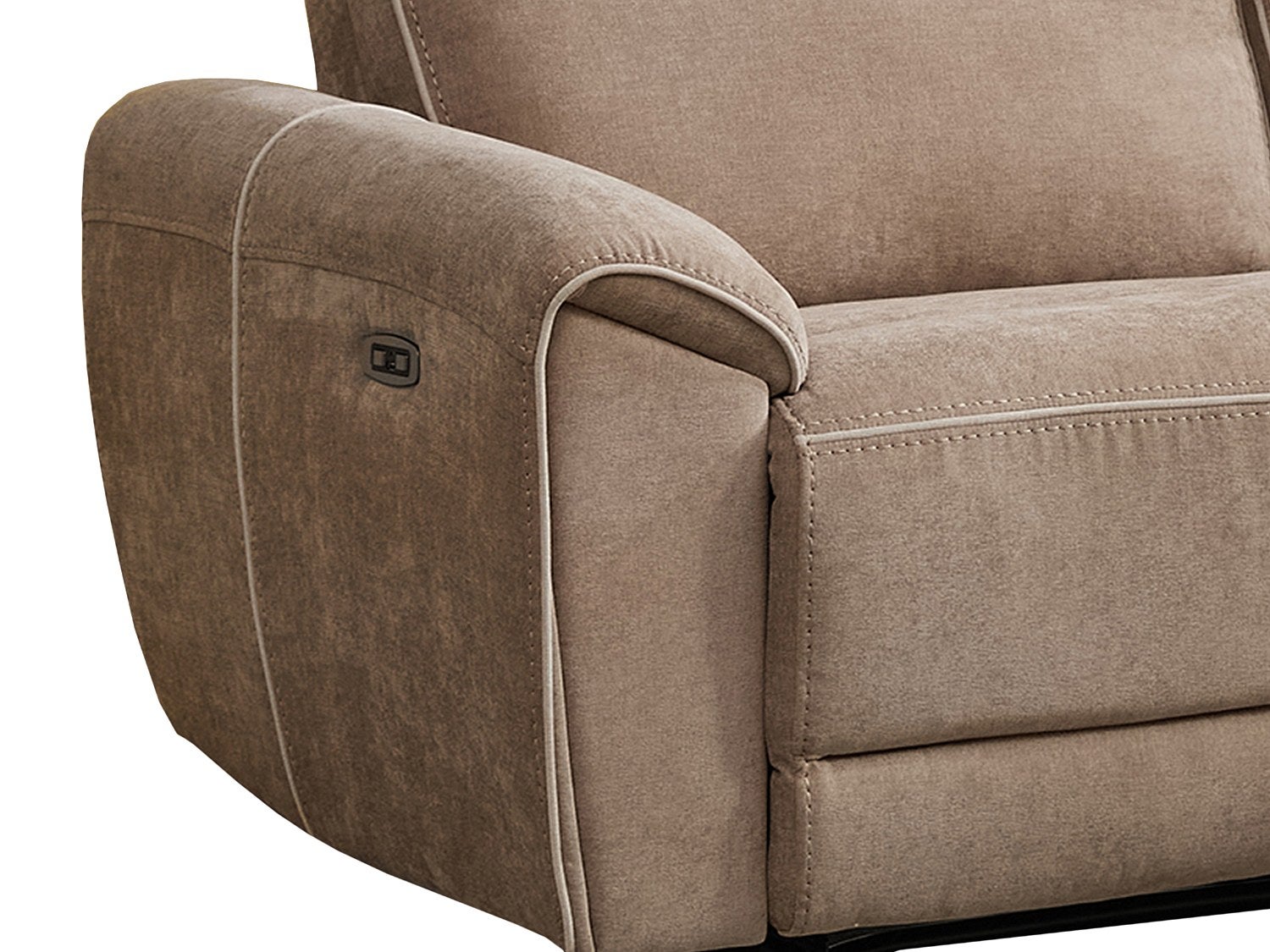 Canapé 3 places relax électrique en tissu taupe DJARALO - 6