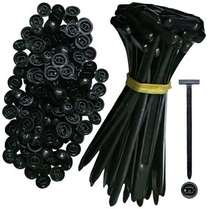 Fascette A Filo Rivestite In Plastica - Fascette A Torsione 6x150 Mm, Nero E Bianco, Per Legature