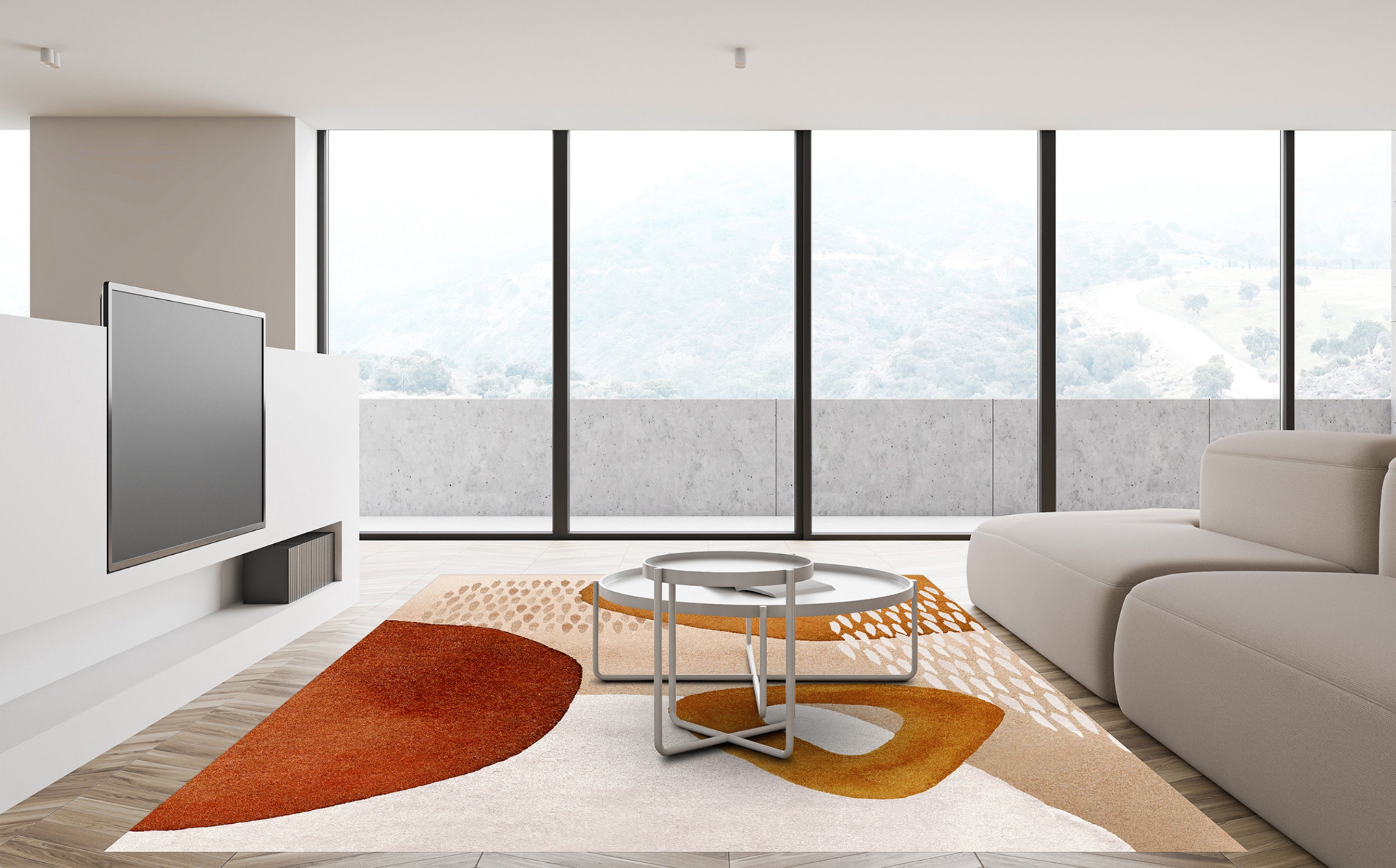 Tapis antidérapant en vinyle, Irina 133x200 cm - PVC imprimé, lavable, ignifuge, pour le salon et la cuisine, style moderne - 2