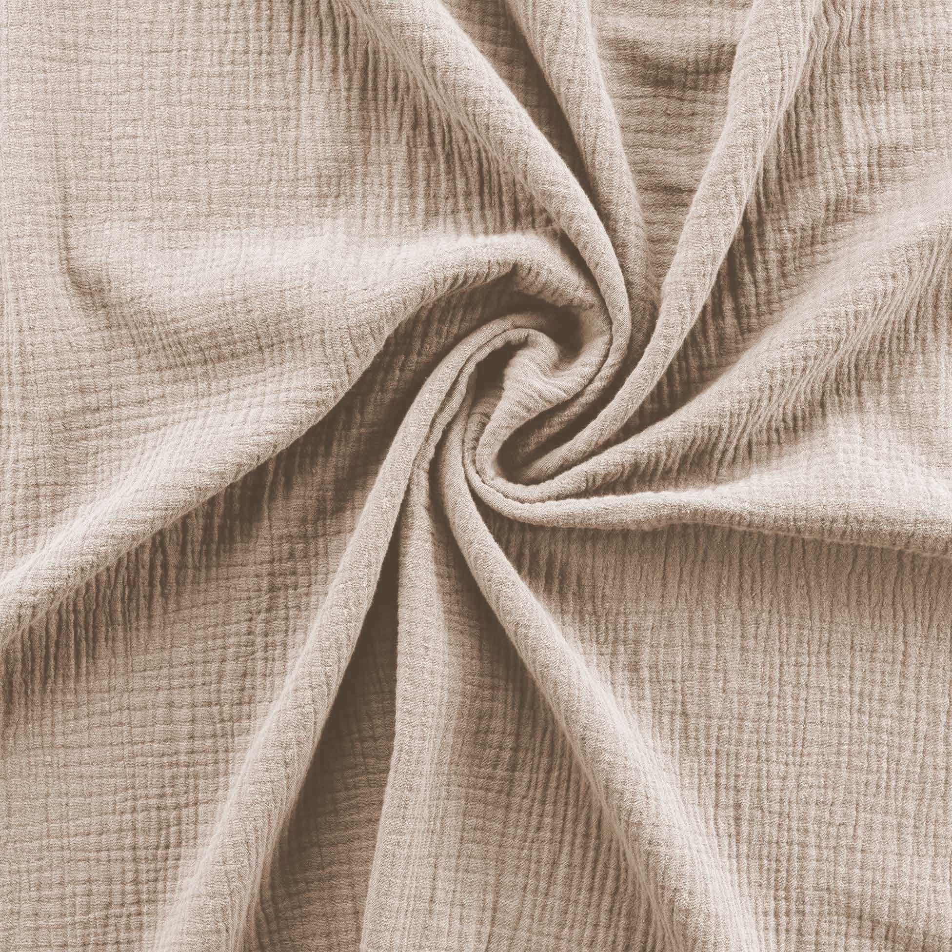 Parure de lit 260 x 240 cm Sienna Sable + 2 taies 63x63 cm – Double face gaze de coton & coton 57 fils - 3