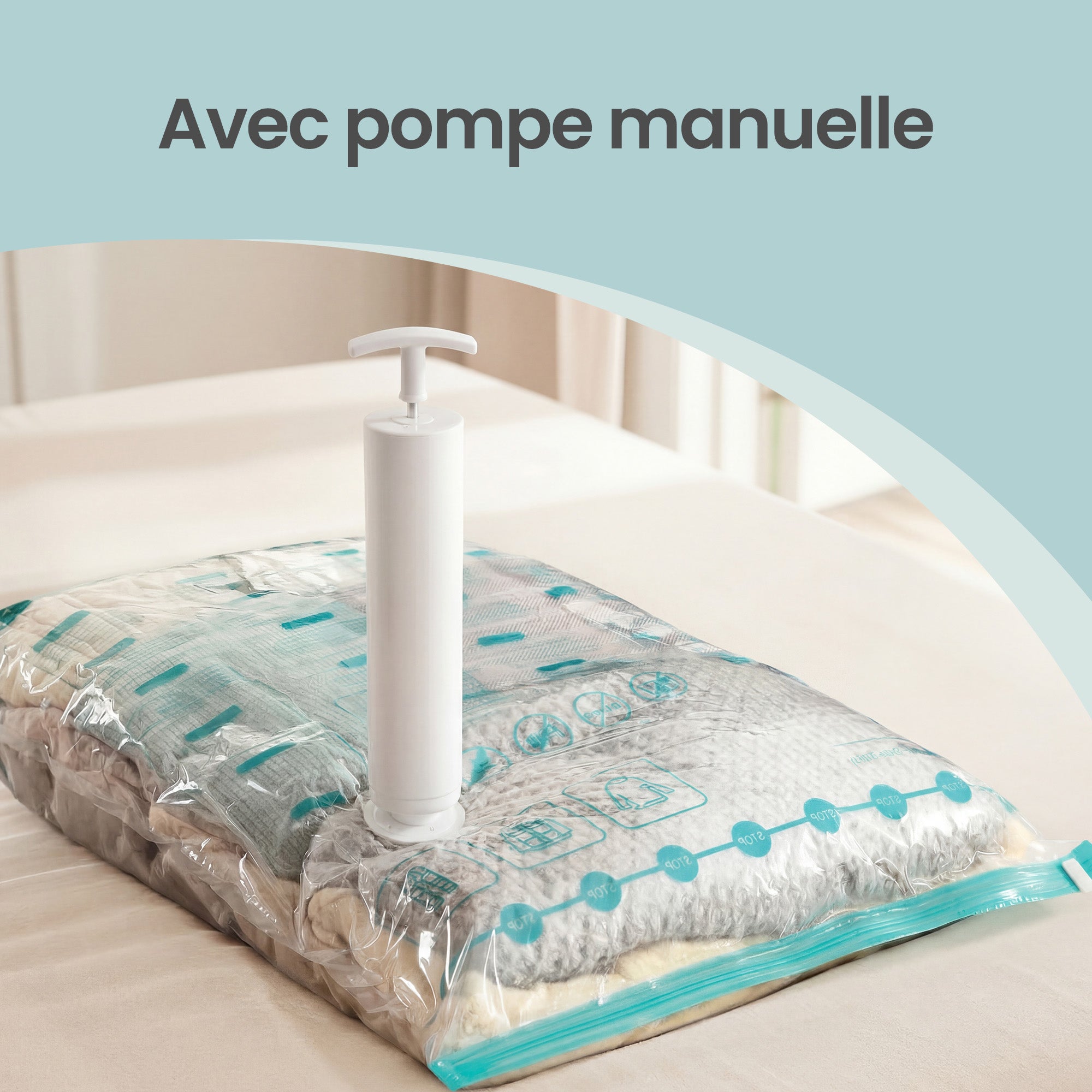 Sacs de Rangement sous Vide, Lot de 8, Réutilisables, Rangement pour Draps et Vêtements, Transparent - 4