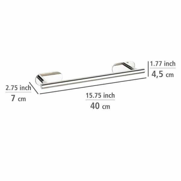 Porte Serviette Mural Inox Brillant, Solution Sans Perçage, Innovation 'turbo Loc Plus', Longueur 40 Cm, Orea - 4