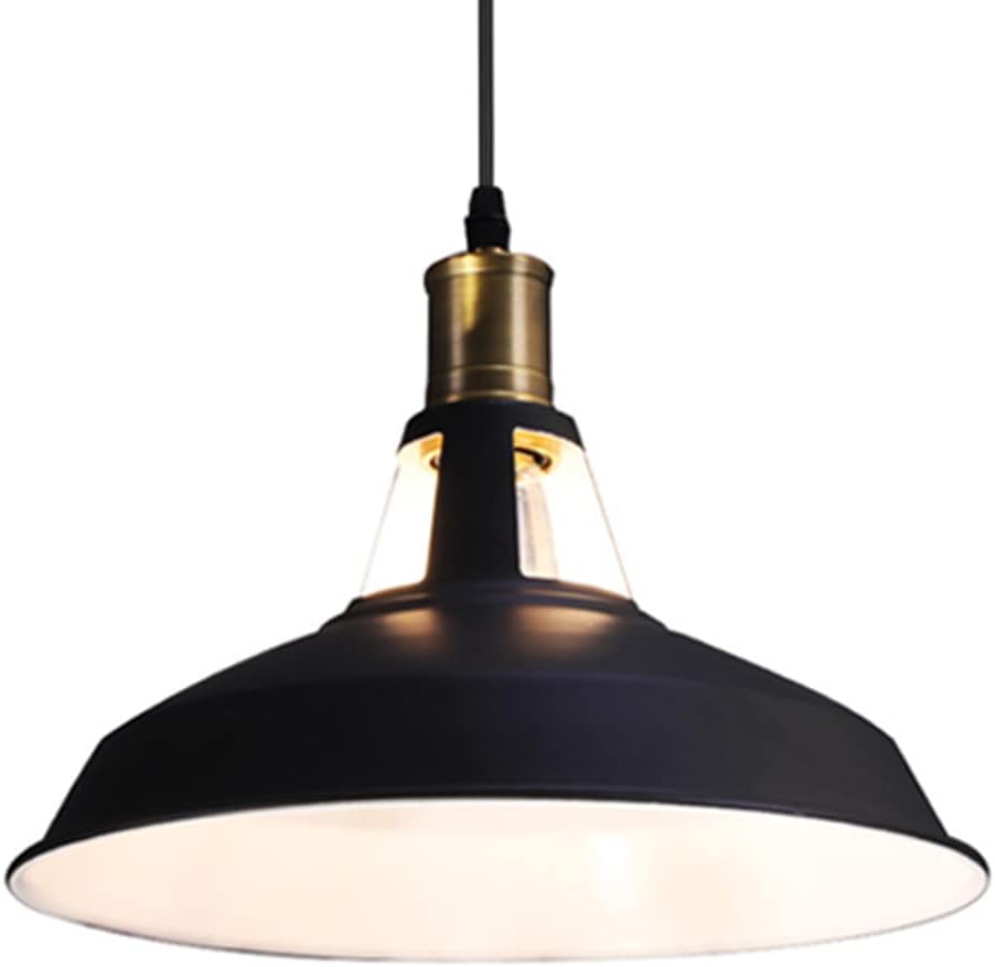 Suspension industrielle UNI - WOTTES - Lustre Plafonnier Vintage 3 Têtes - Noir - Métal - E27 - Maison