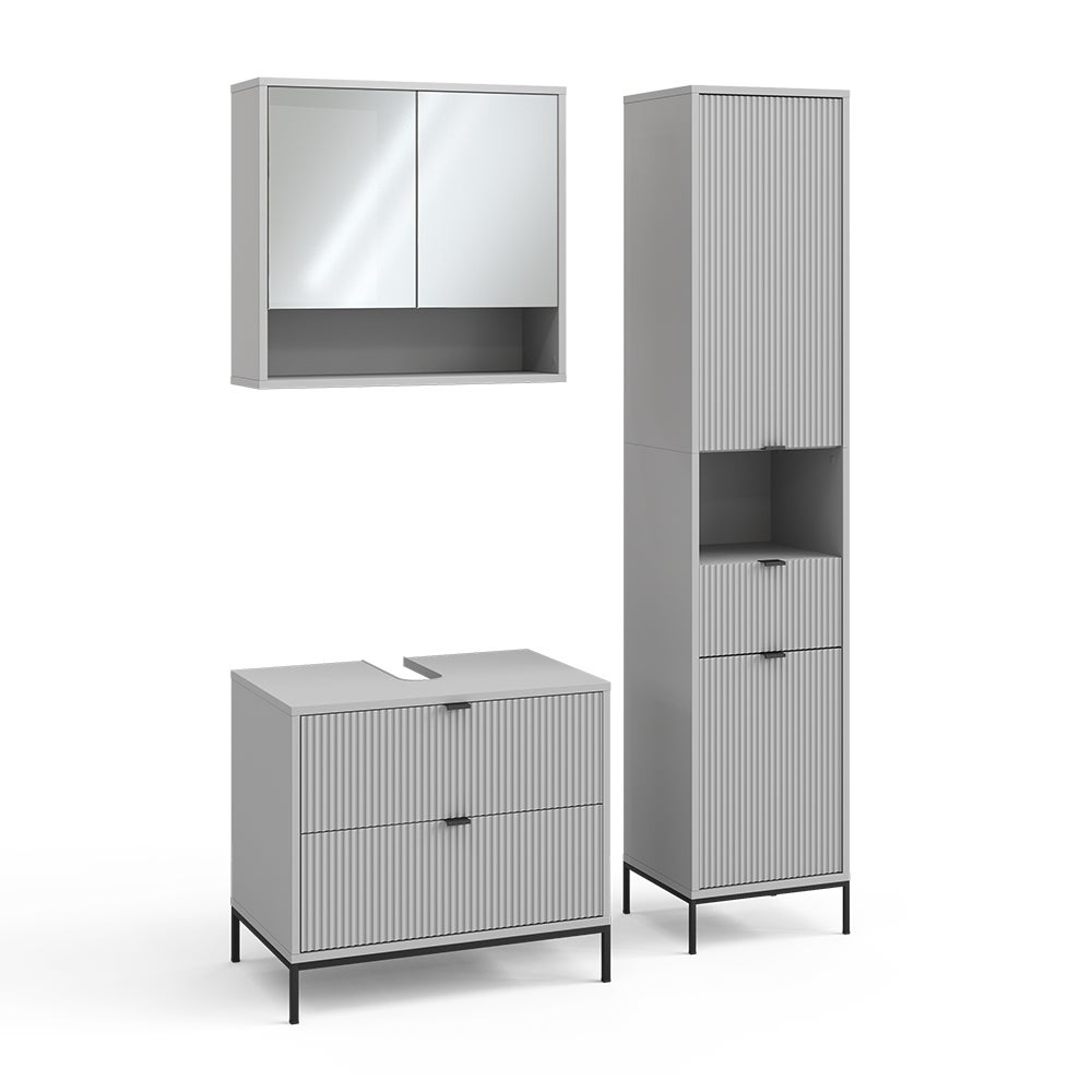 Vicco Zestaw mebli łazienkowych Eliza, Szary, 3 części
